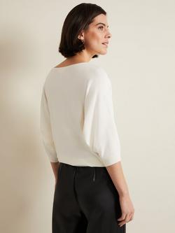 Phase Eight Cristine Fine Knit Batwing Jumper - view 2, Ivory