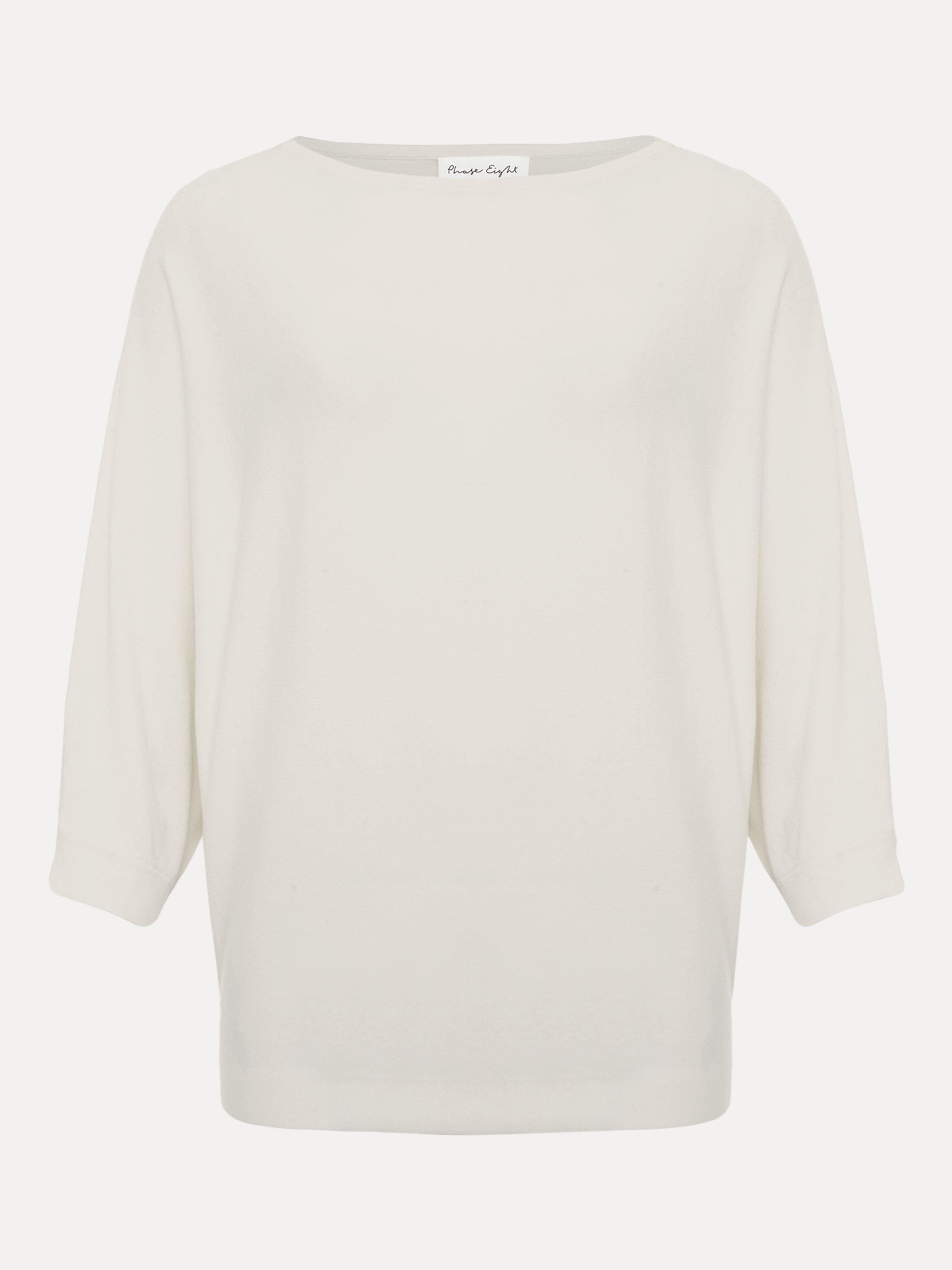 Phase Eight Cristine Fine Knit Batwing Jumper, Ivory, XS