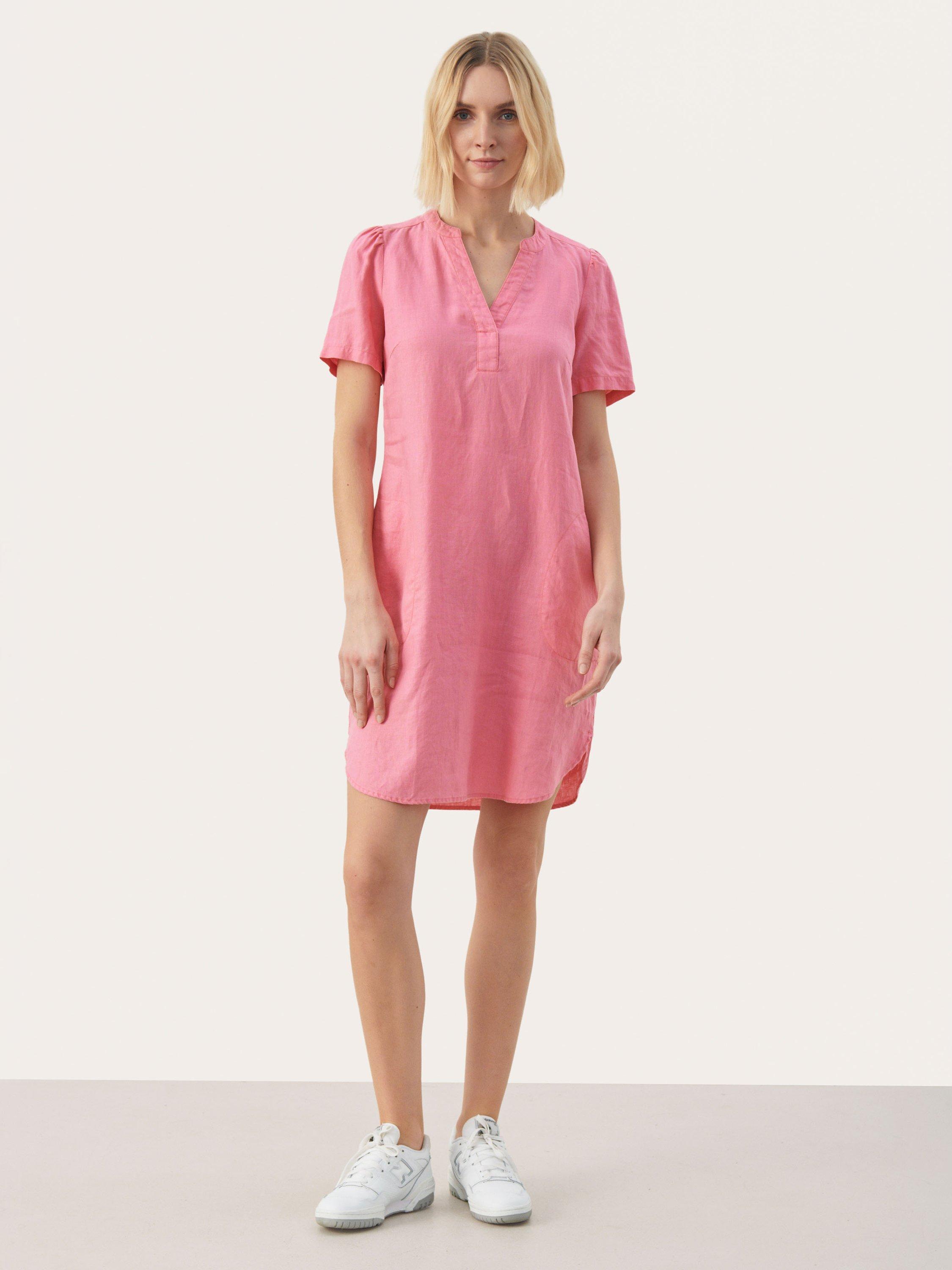Part Two Aminase Linen Short Sleeve Pocket Dress, Morning Glory