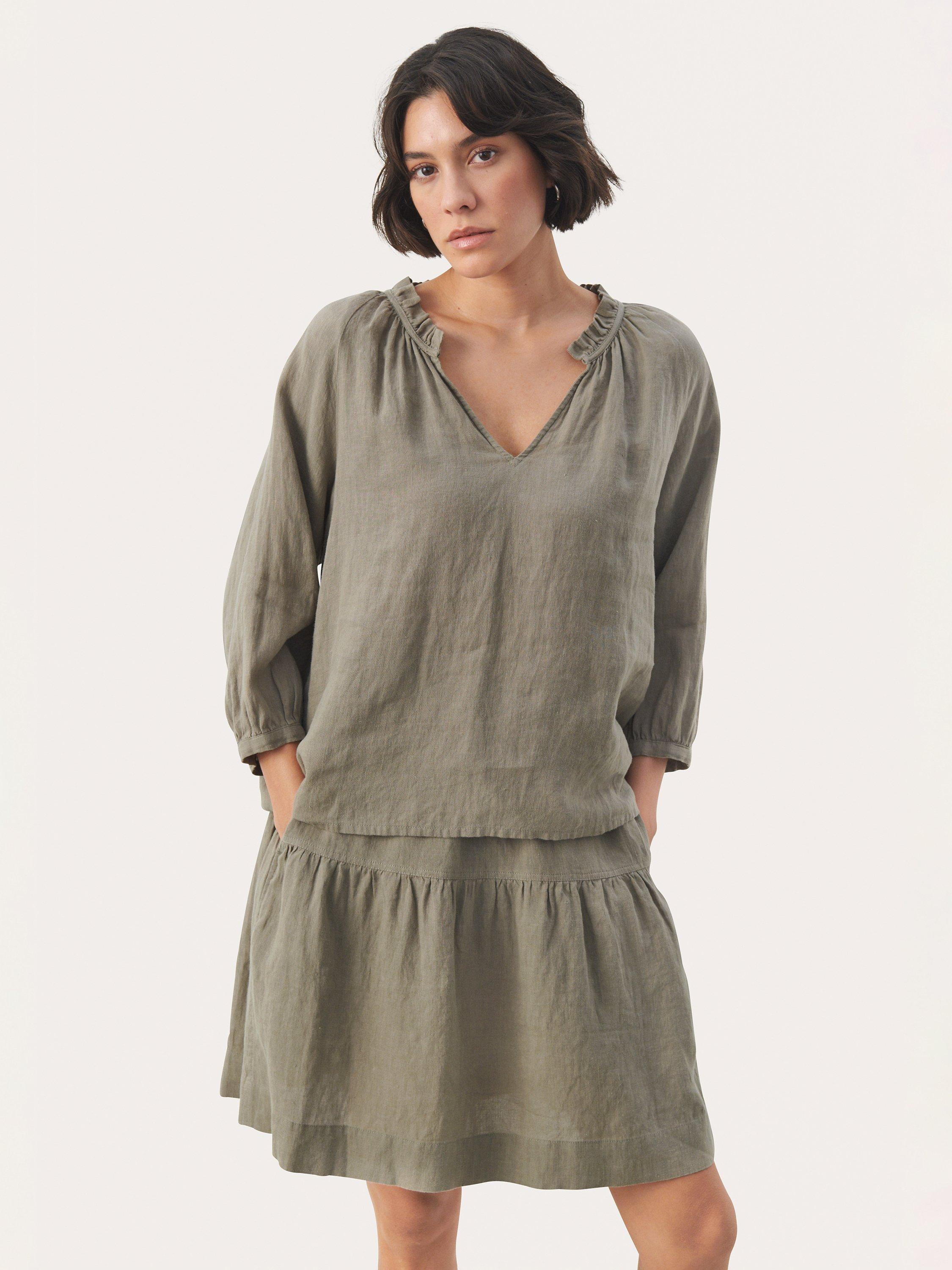 Part Two Elody Linen Blouse, Vetiver