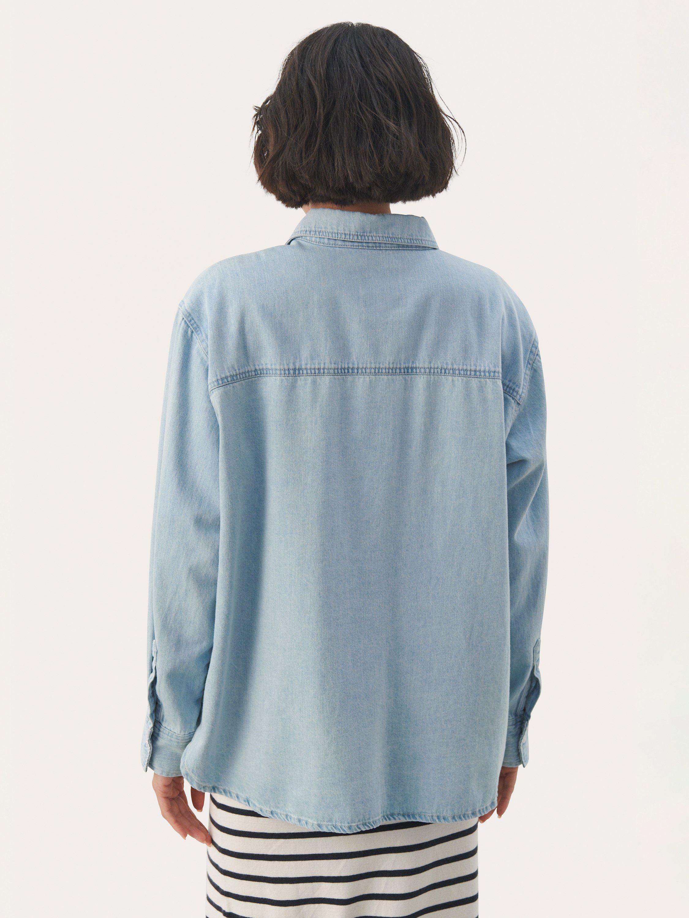 Part Two Collette Long Sleeve Denim Shirt, Whiteish Blue, 12