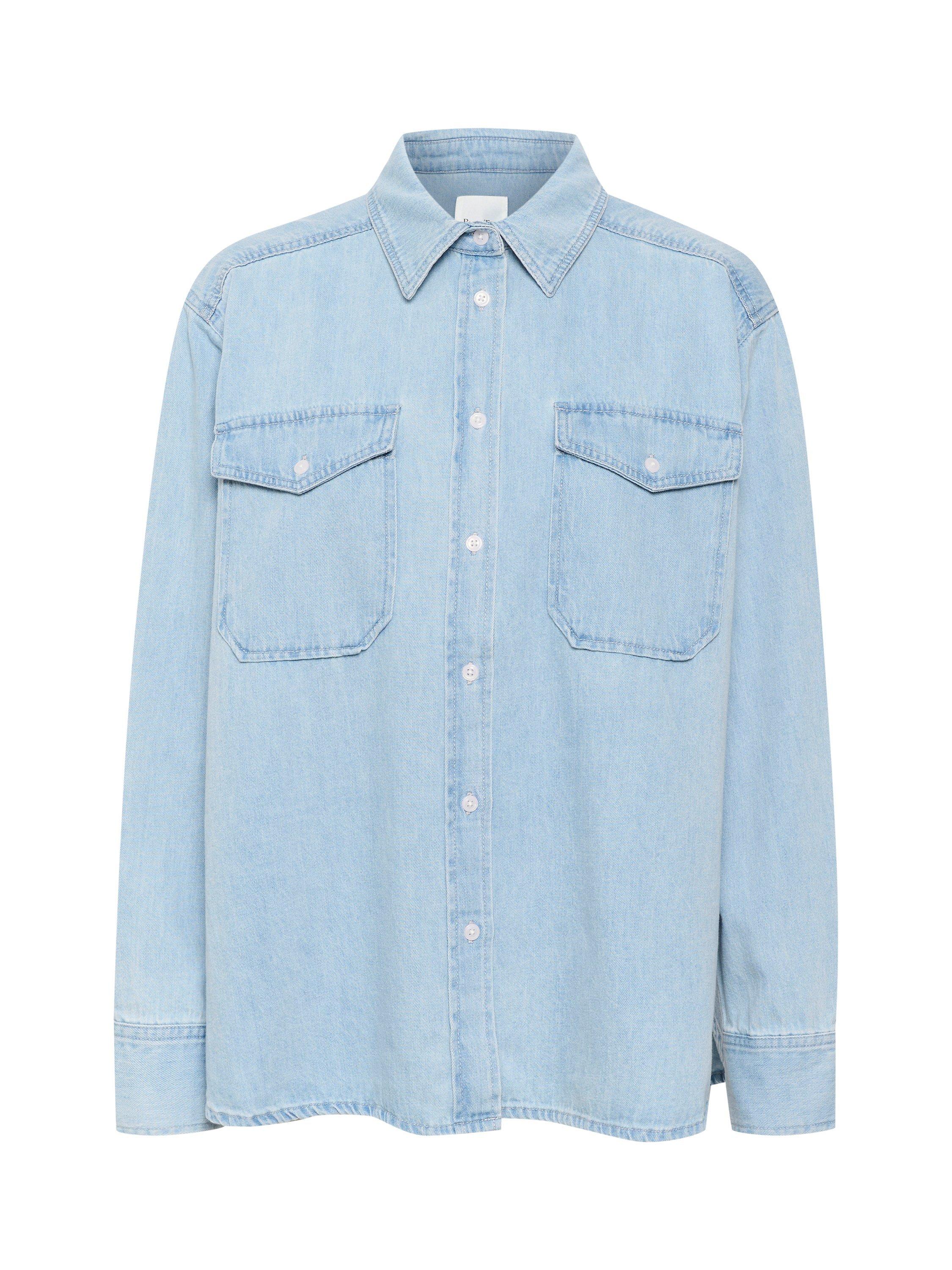 Part Two Collette Long Sleeve Denim Shirt, Whiteish Blue, 12