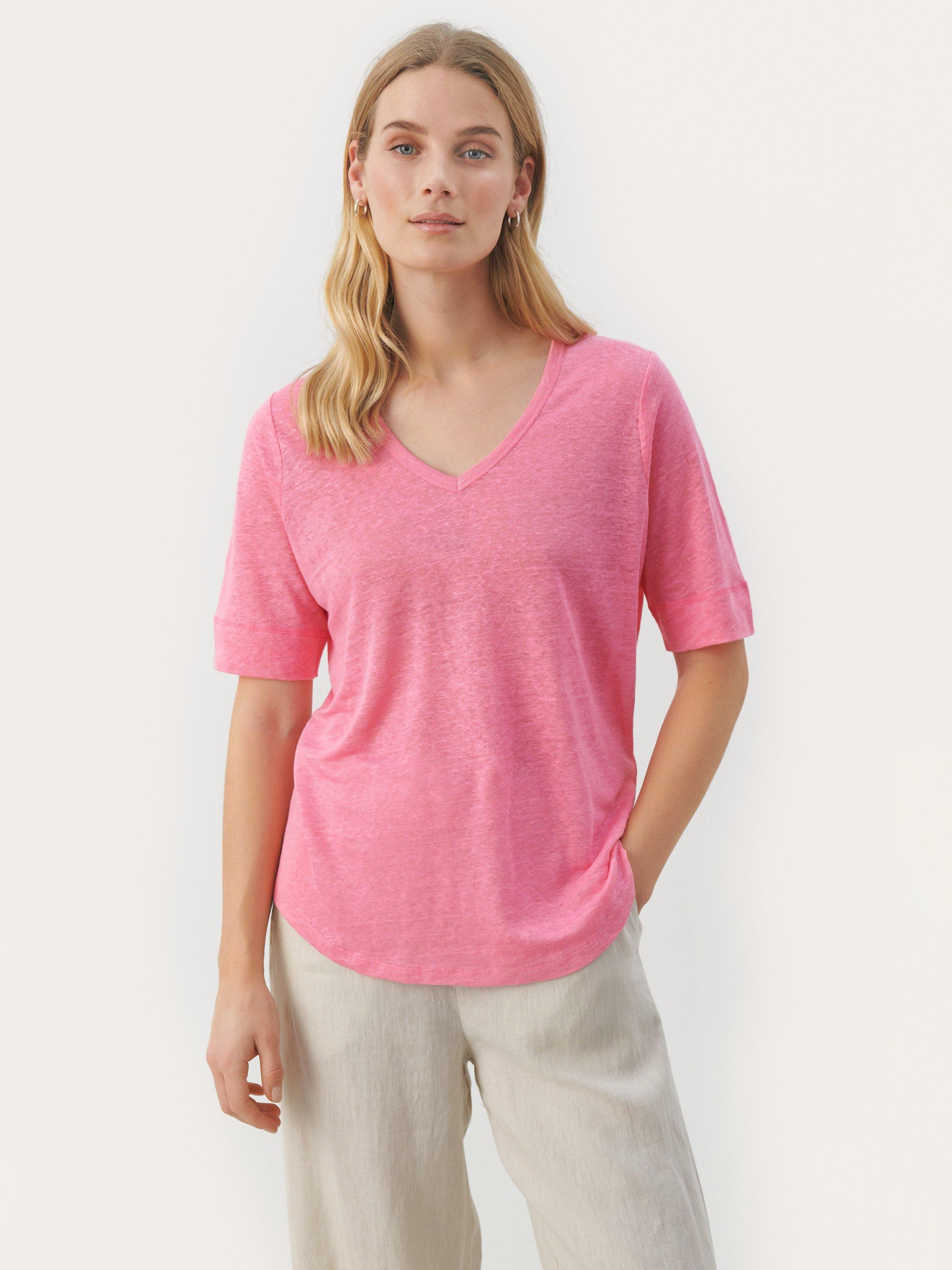 Part Two Curlies Linen V-Neck T-Shirt, Morning Glory