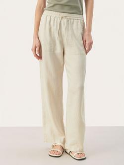 Part Two Eniola Wide Leg Linen Trousers, French Oak
