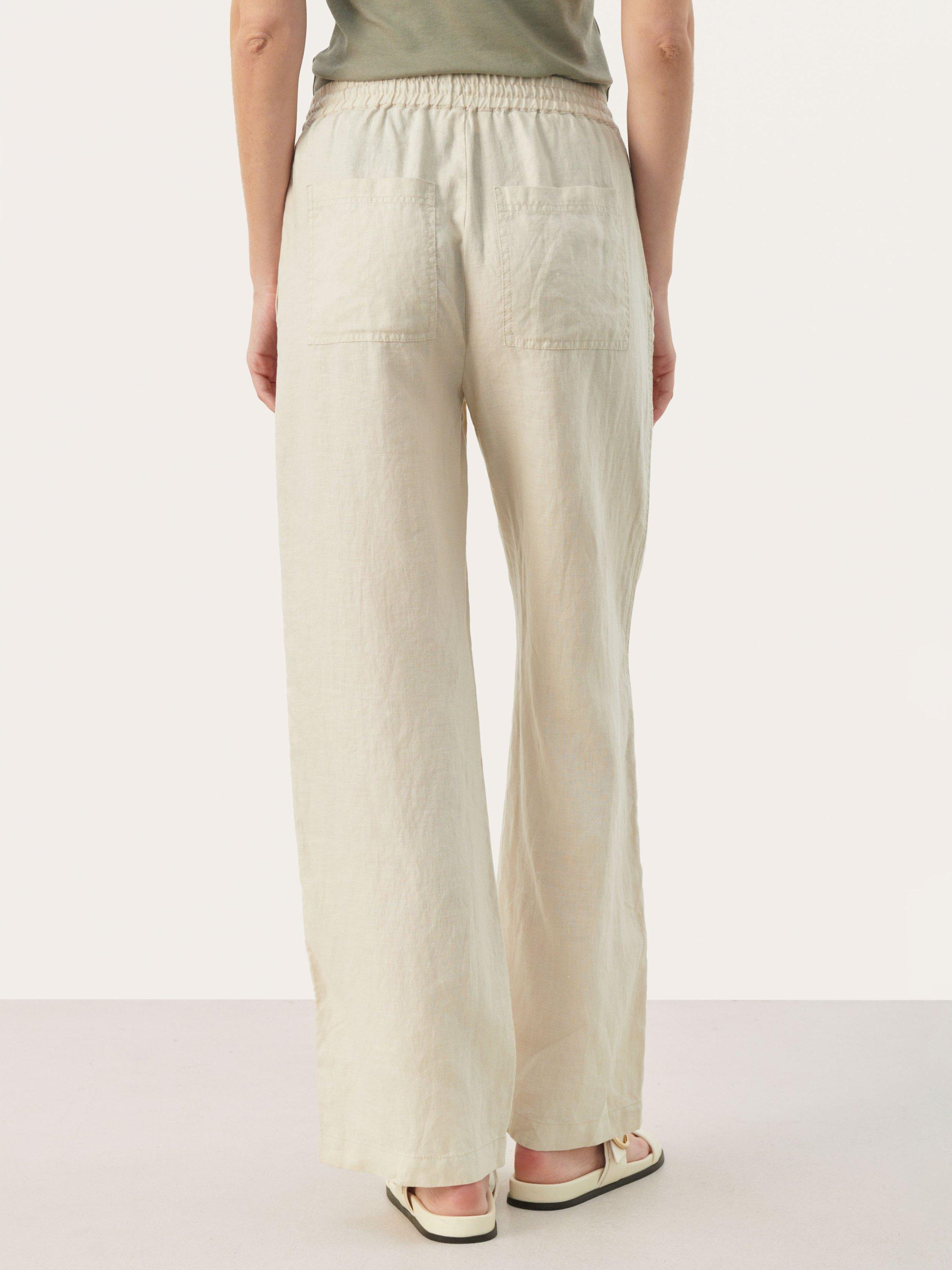 Product image 2 of 4, which shows Part Two Eniola Wide Leg Linen Trousers, French Oak, 8