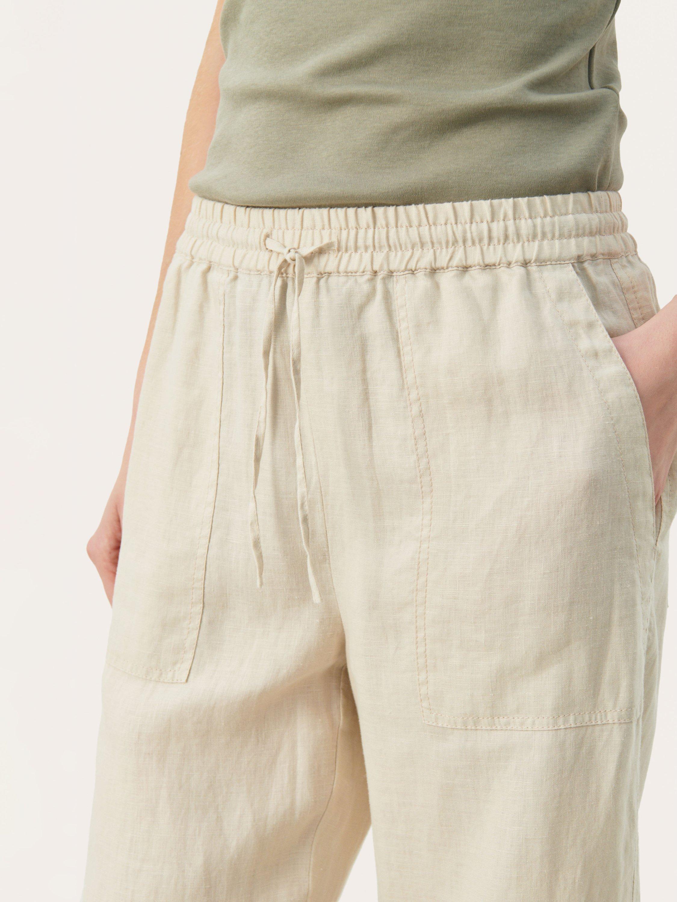 Product image 4 of 4, which shows Part Two Eniola Wide Leg Linen Trousers, French Oak, 8