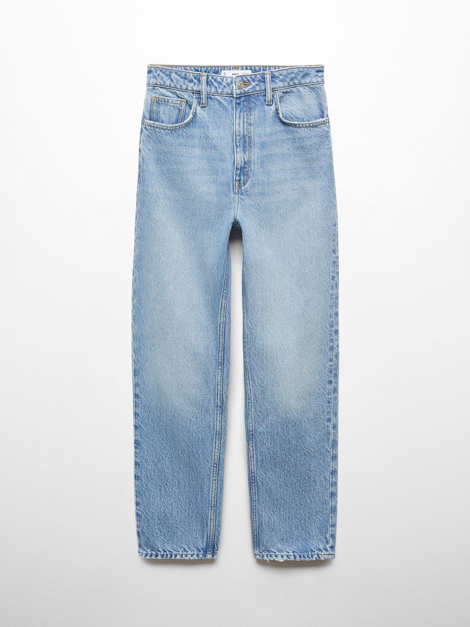 Product image 3 of 8, which shows Mango High Waist Mom Jeans, Open Blue, 18