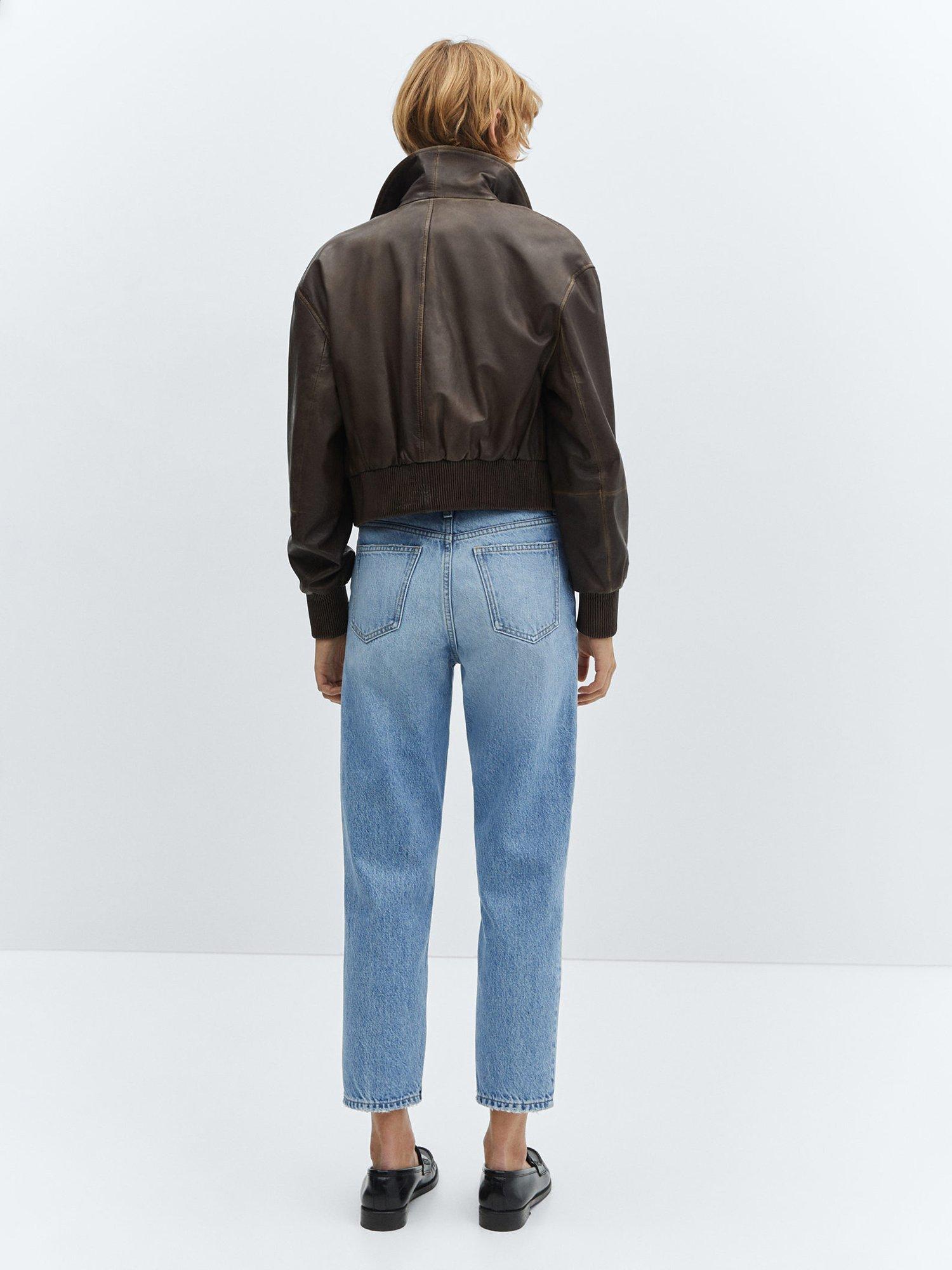 Product image 4 of 8, which shows Mango High Waist Mom Jeans, Open Blue, 18