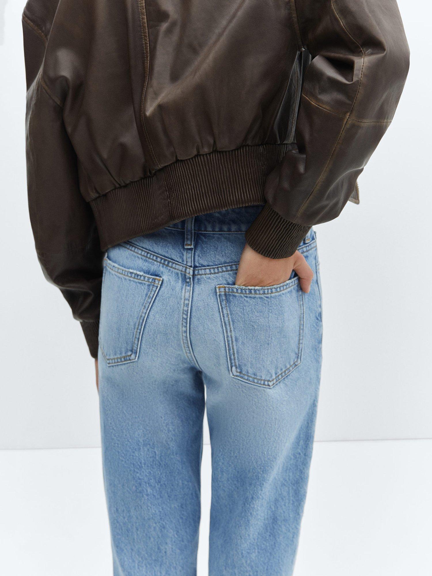 Product image 6 of 8, which shows Mango High Waist Mom Jeans, Open Blue, 18