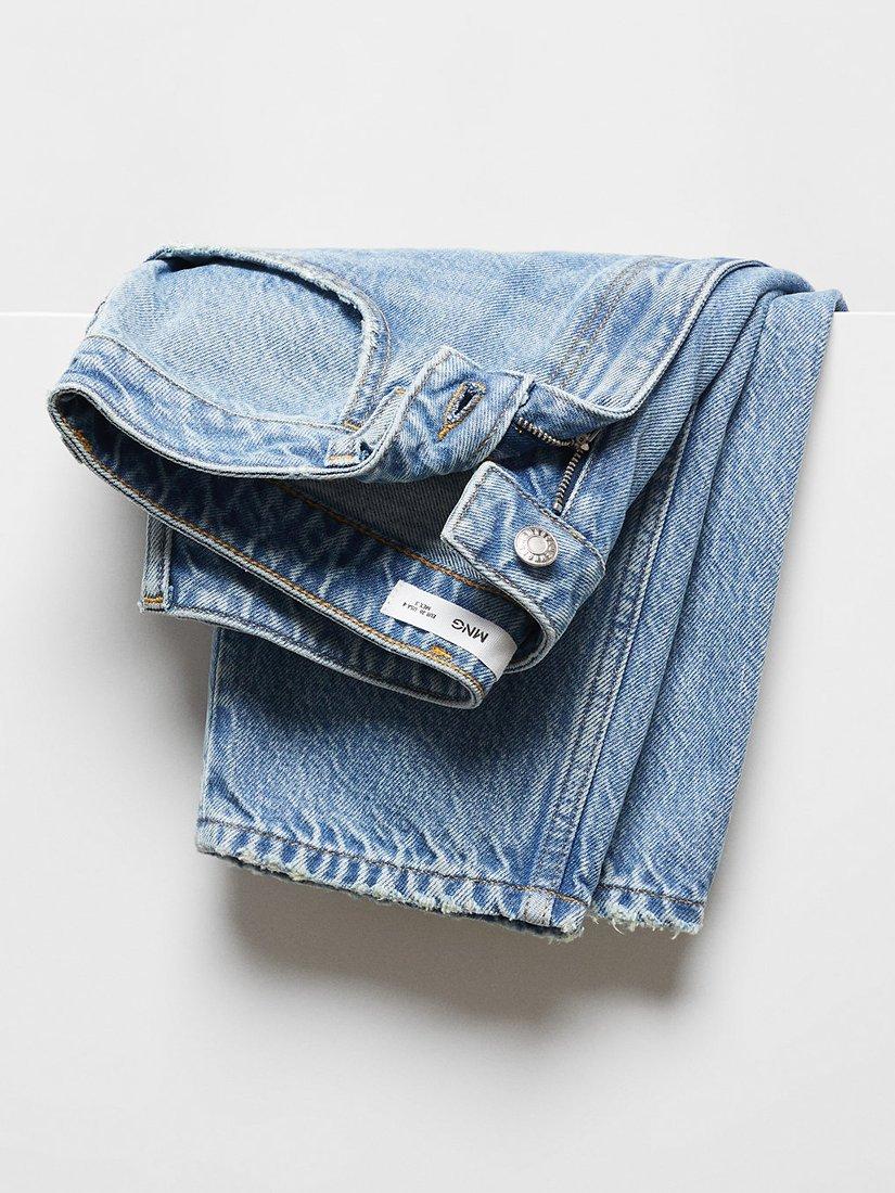 Product image 8 of 8, which shows Mango High Waist Mom Jeans, Open Blue, 18