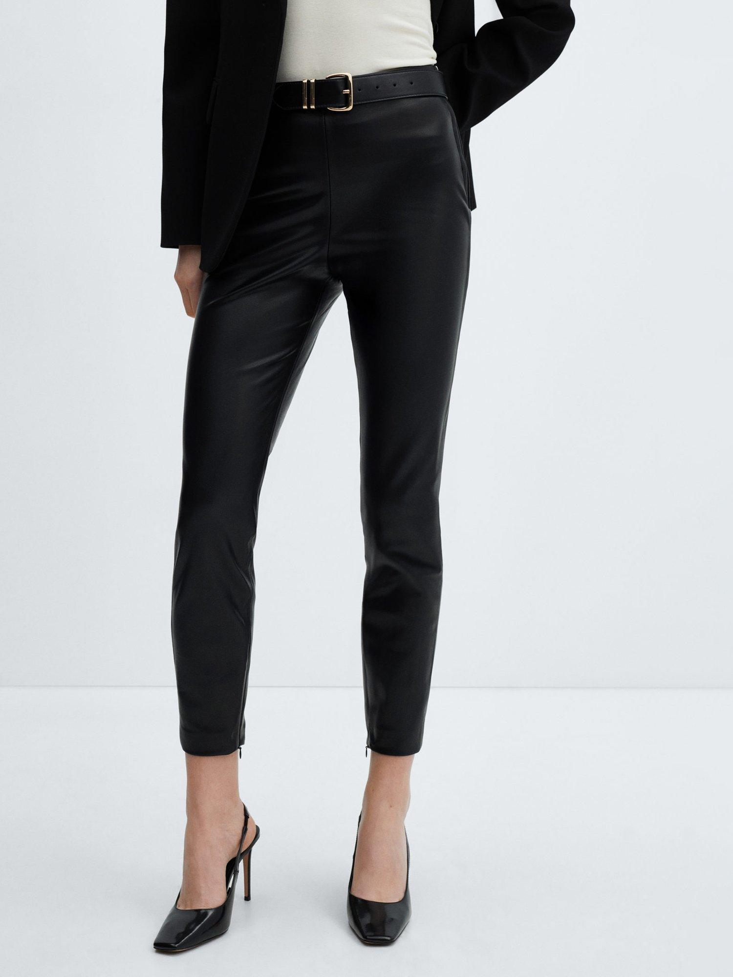 Mango London Faux Leather Leggings, Black