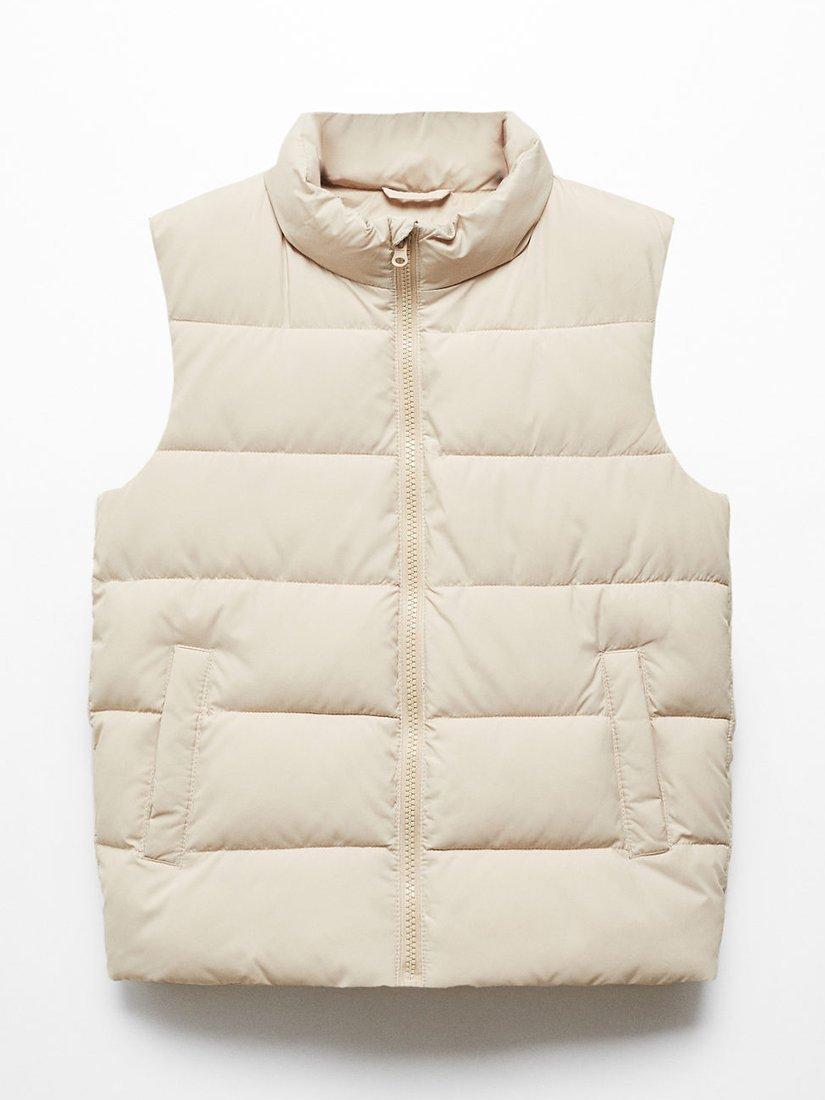 Mango Kids' Ontario Quilted Gilet, Yellow