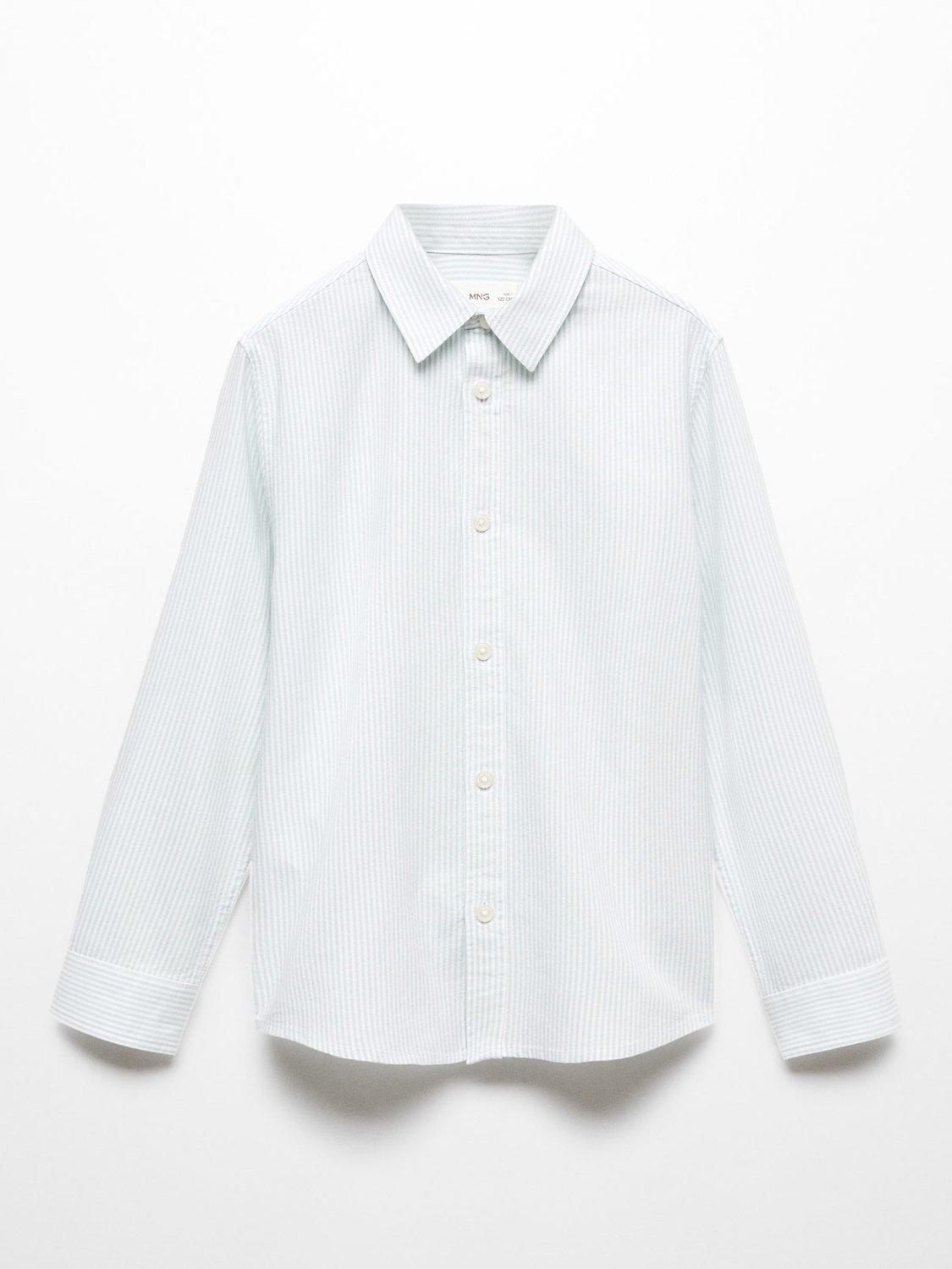 Mango Kids' Regular Fit Cotton Stripe Oxford Shirt