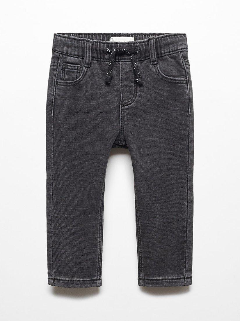 Mango Baby Pablo Drawstring Waist Jeans, Open Grey