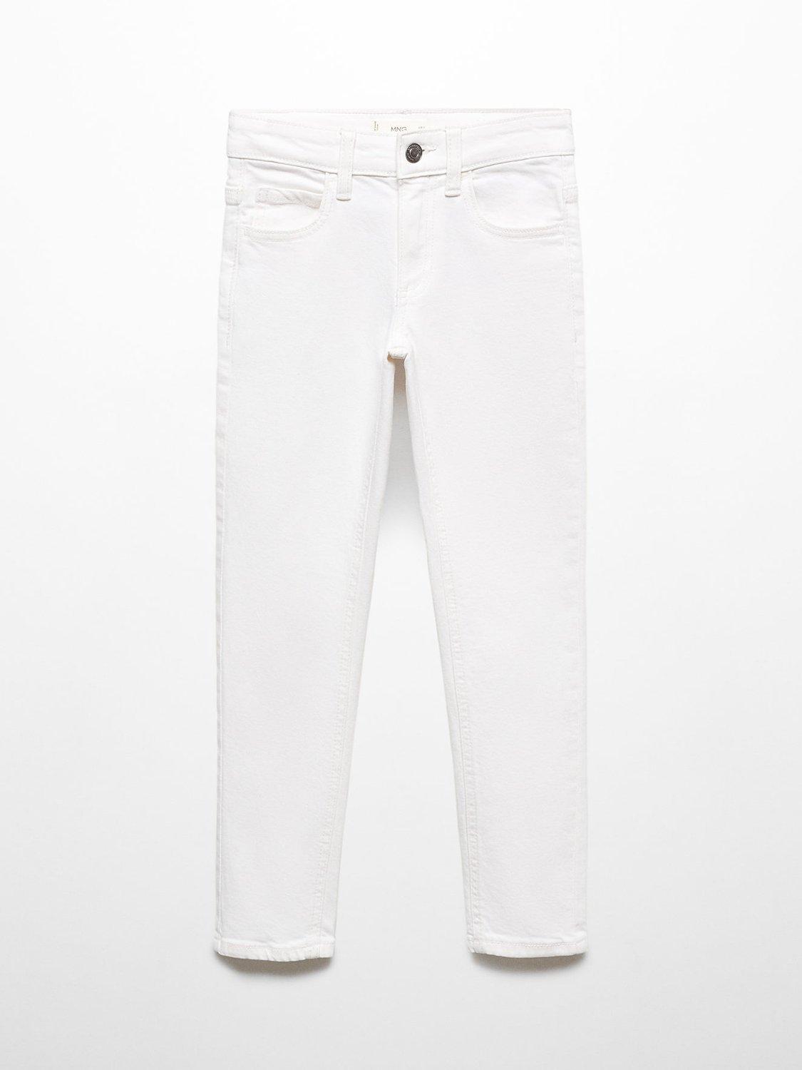 Mango Kids' Slim Fit Jeans, White