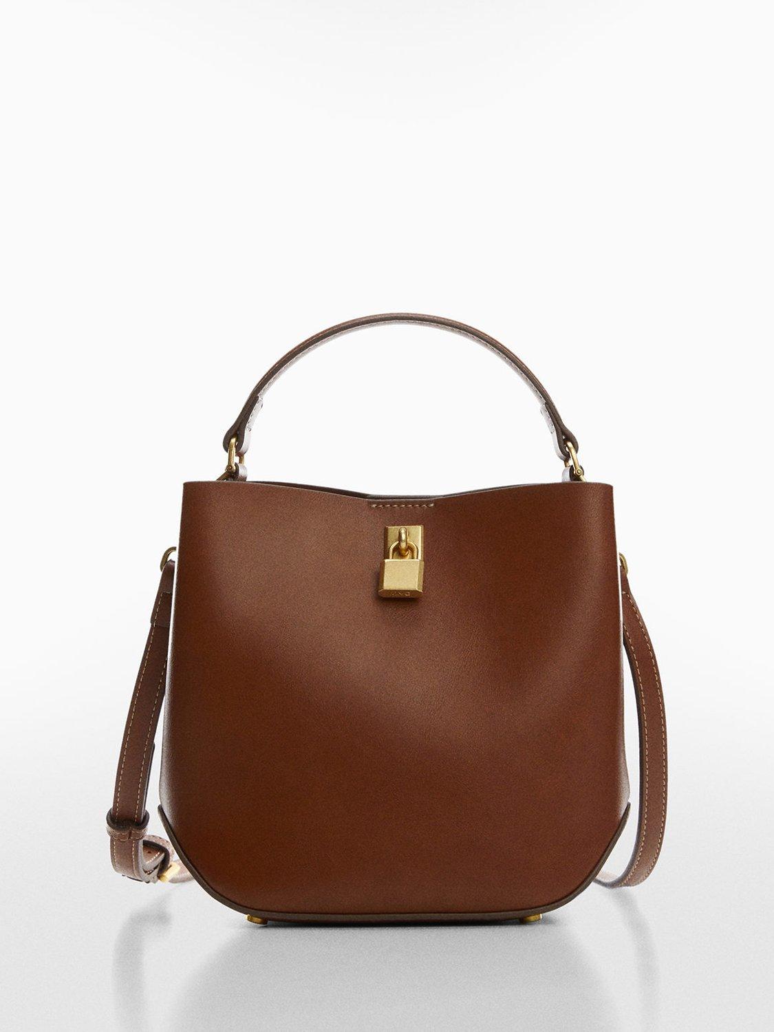 Mango Miguel Mini Shopper Bag, Medium Brown, One Size
