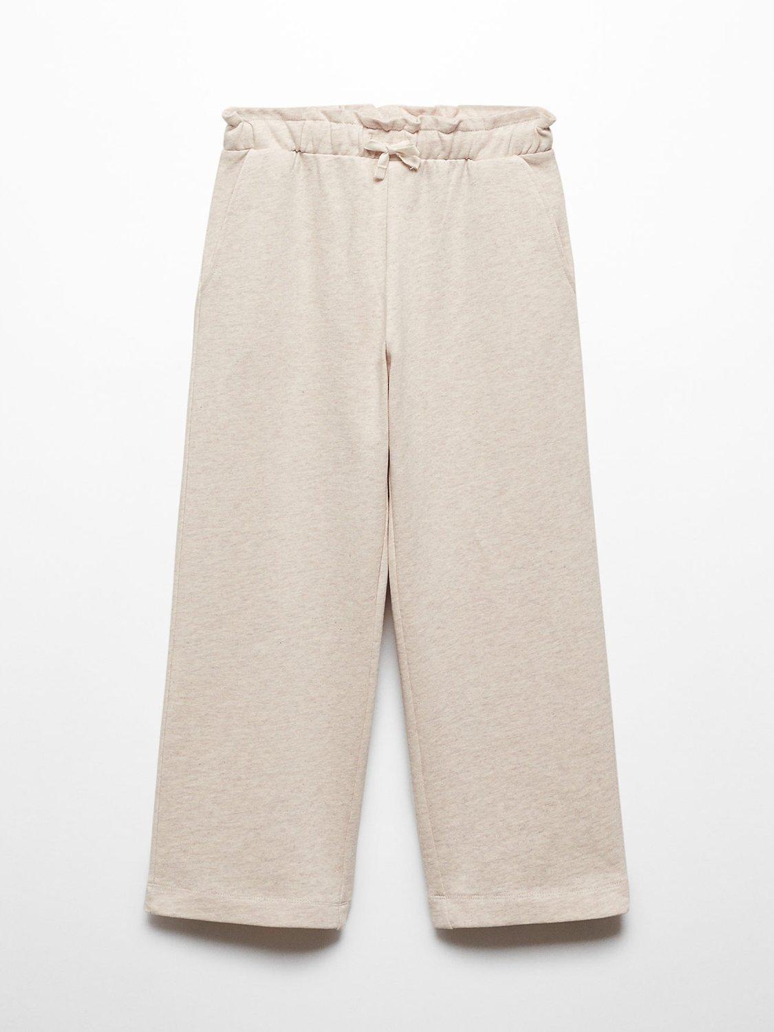 Mango Kids' Berlin Cotton Culotte Trousers, Pastel Brown