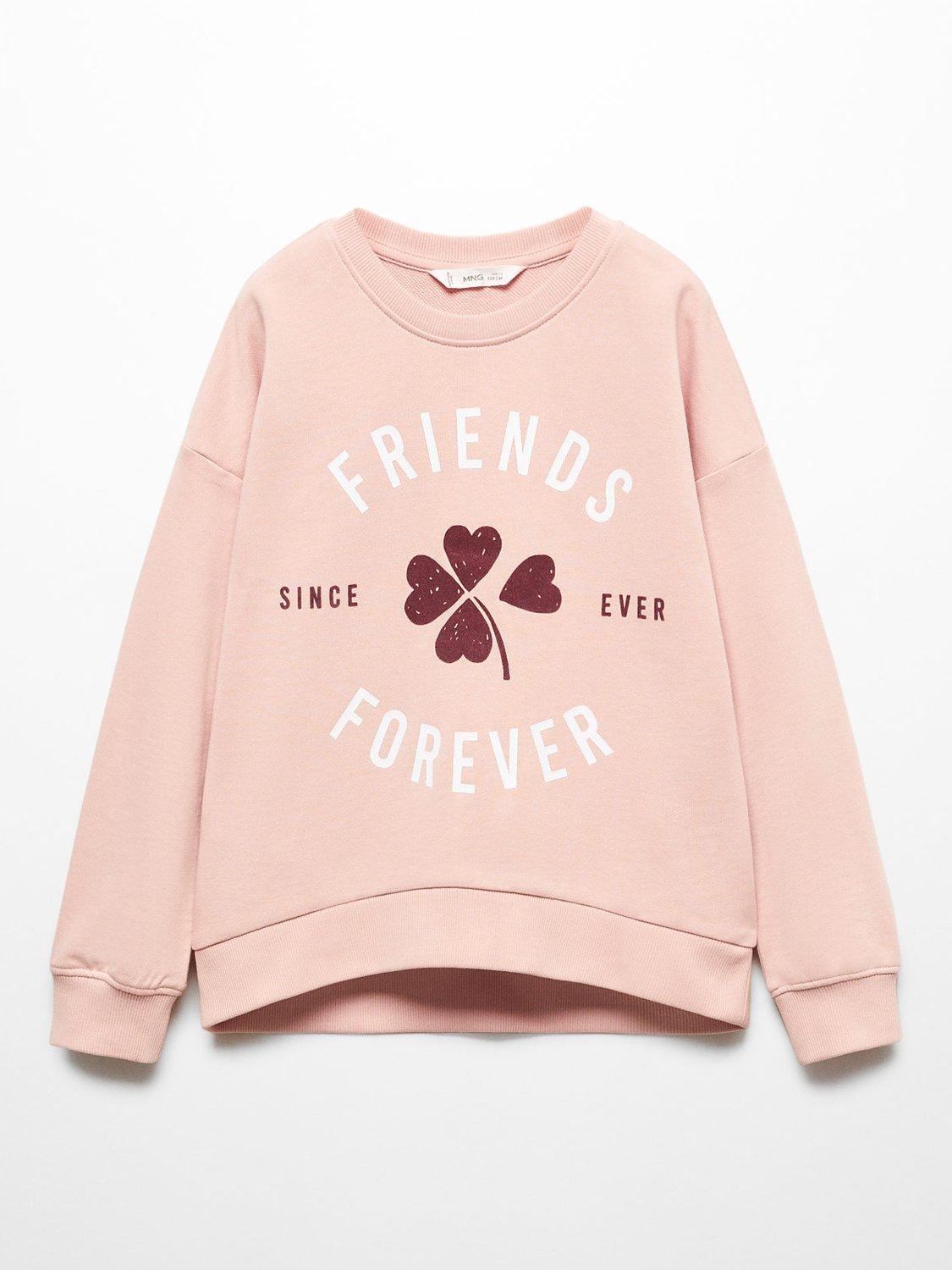 Mango Kids' Dublini Cotton Sweatshirt, Pink