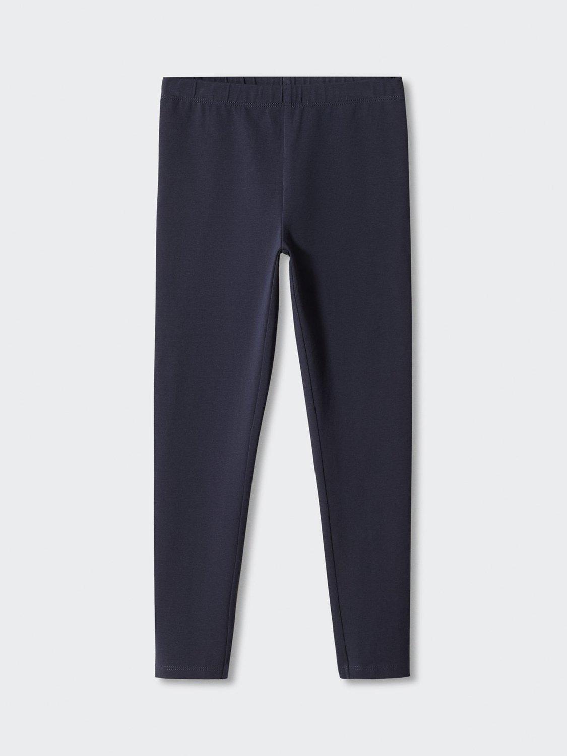 Mango Kids' Elio Cotton Blend Leggings, Navy