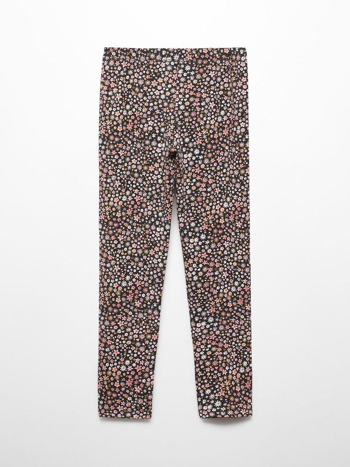 Mango Kids' Eliop Print Leggings, Charcoal
