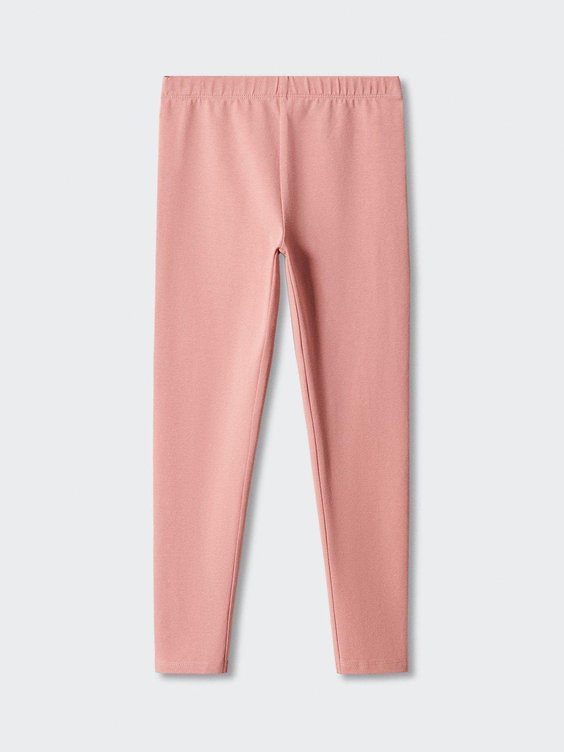Mango Kids' Elio Cotton Blend Leggings, Pink
