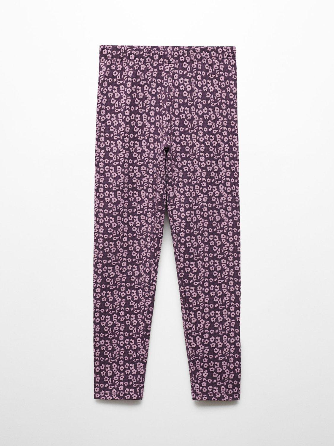 Mango Kids' Eliop Print Leggings, Medium Purple