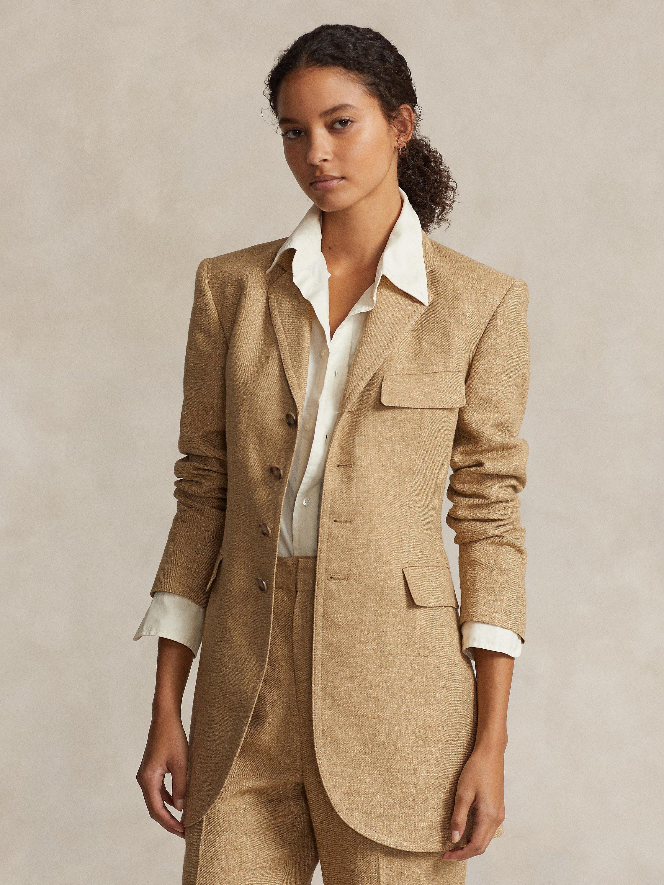Polo Ralph Lauren Silk Linen Tweed Blazer, Tan
