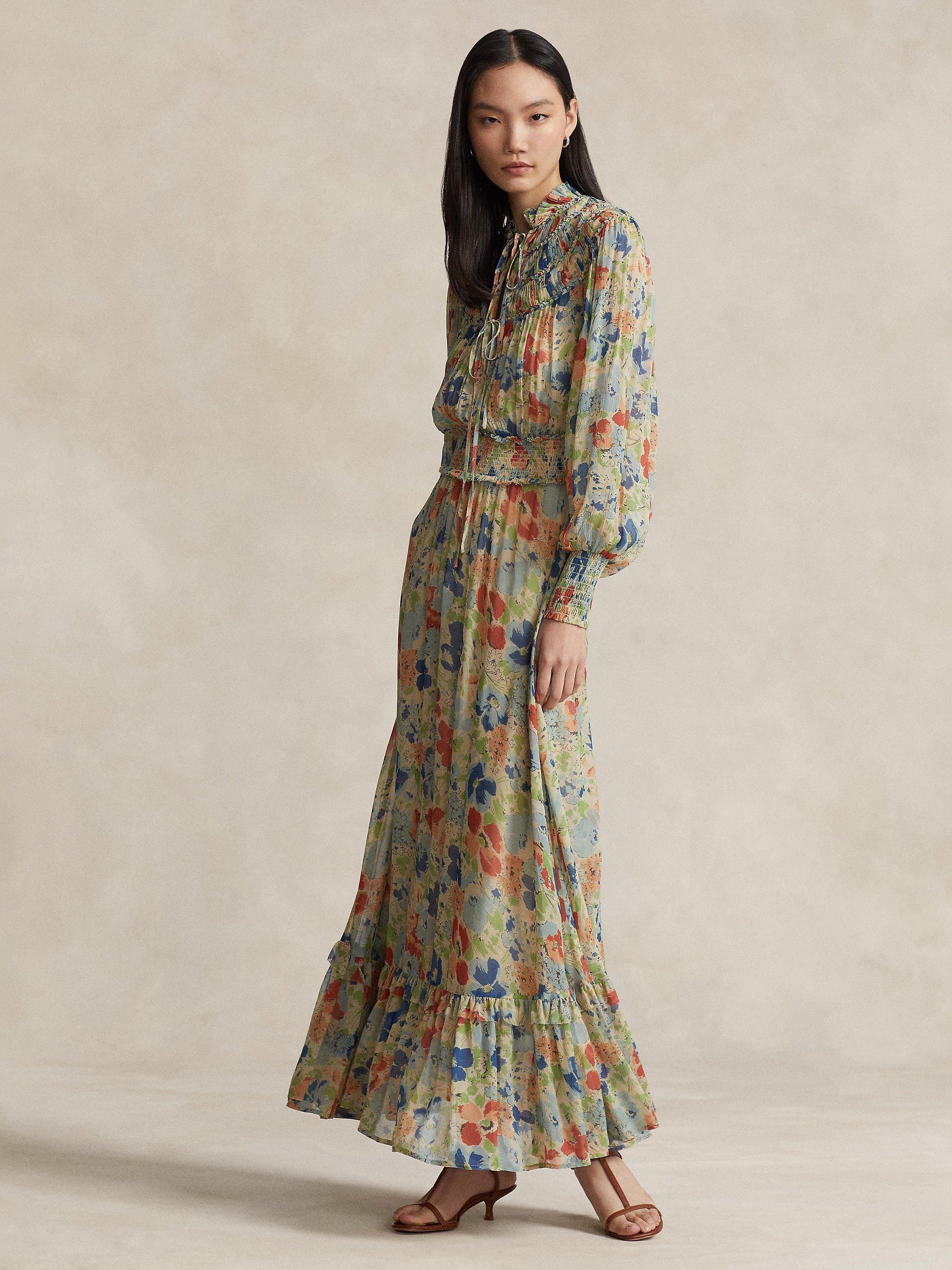 Polo Ralph Lauren Floral Print Blouson Maxi Dress, Multi