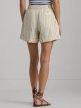 Lauren Ralph Lauren Vishdrell Stripe Cotton Linen Blend Shorts, Natural/Multi