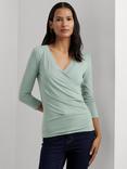 Lauren Ralph Lauren  Alayja 3/4 Sleeve Wrap Jersey Top