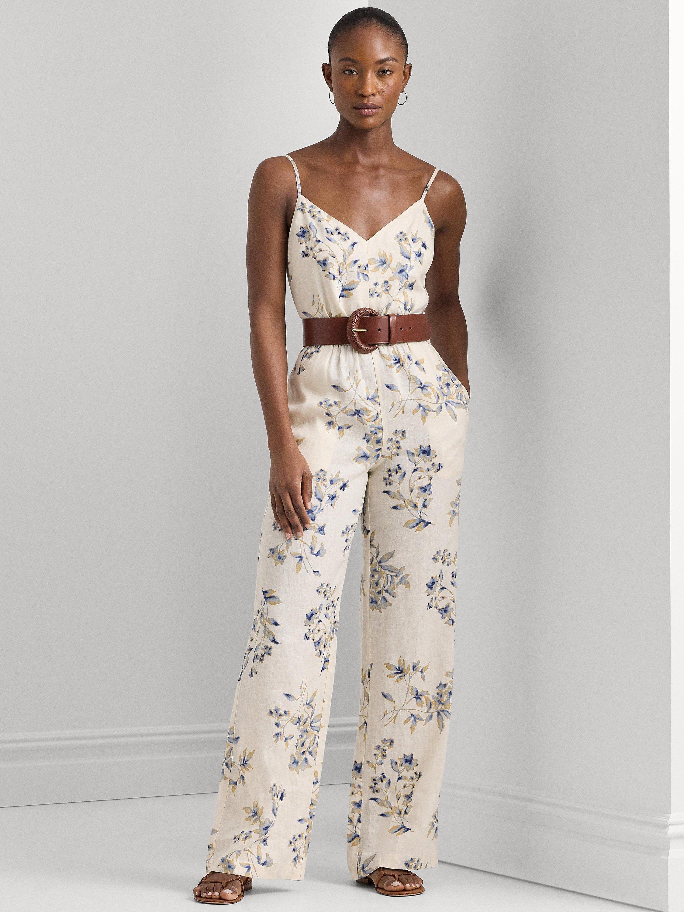 Ralph lauren white jumpsuit hotsell