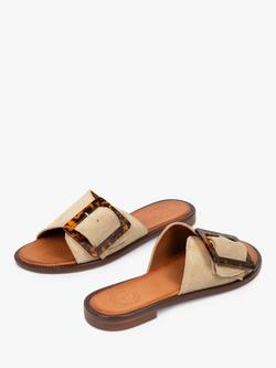 Penelope Chilvers Biarritz Suede Buckle Sandals, Taupe - view 2, 