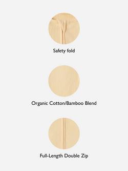 MORI Baby Clever Zip Ribbed Summer Sleepsuit - view 2, Yellow