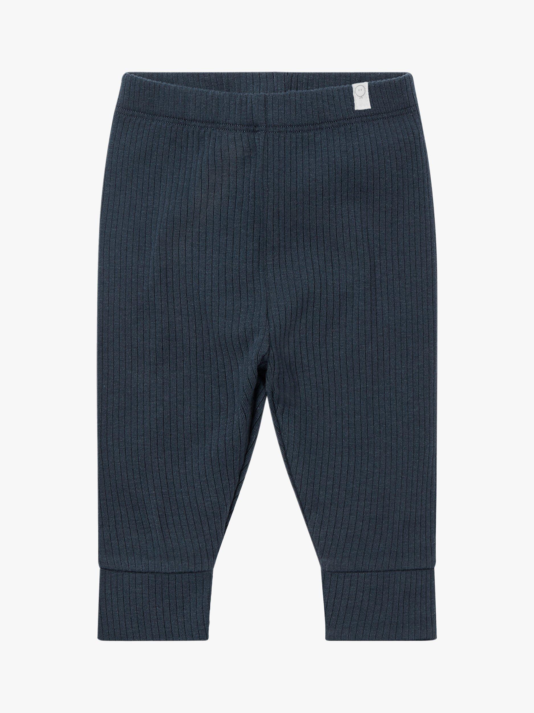 Product image 3 of 3, which shows MORI Baby Ribbed Leggings, Navy, 0-3 months