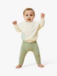 MORI Baby Ribbed Leggings, Green