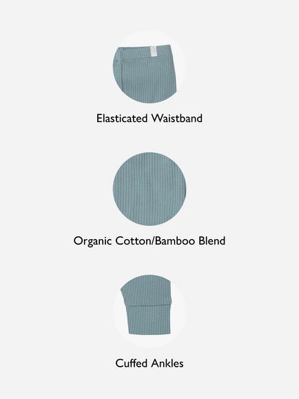 MORI Baby Ribbed Leggings - view 2, Blue