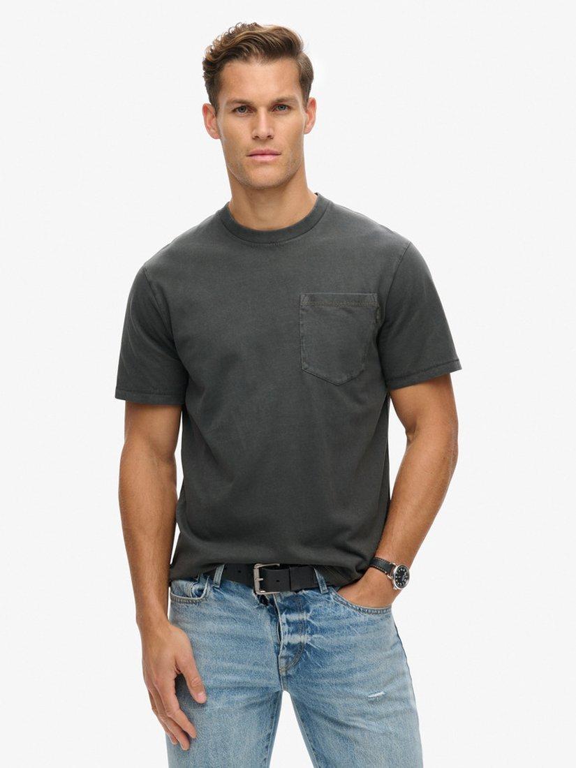Product image 1 of 7, which shows Superdry Contrast Stitch T-Shirt, Washed Black, S