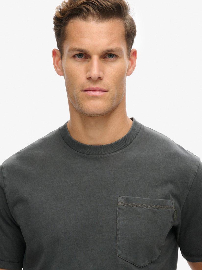 Product image 5 of 7, which shows Superdry Contrast Stitch T-Shirt, Washed Black, S
