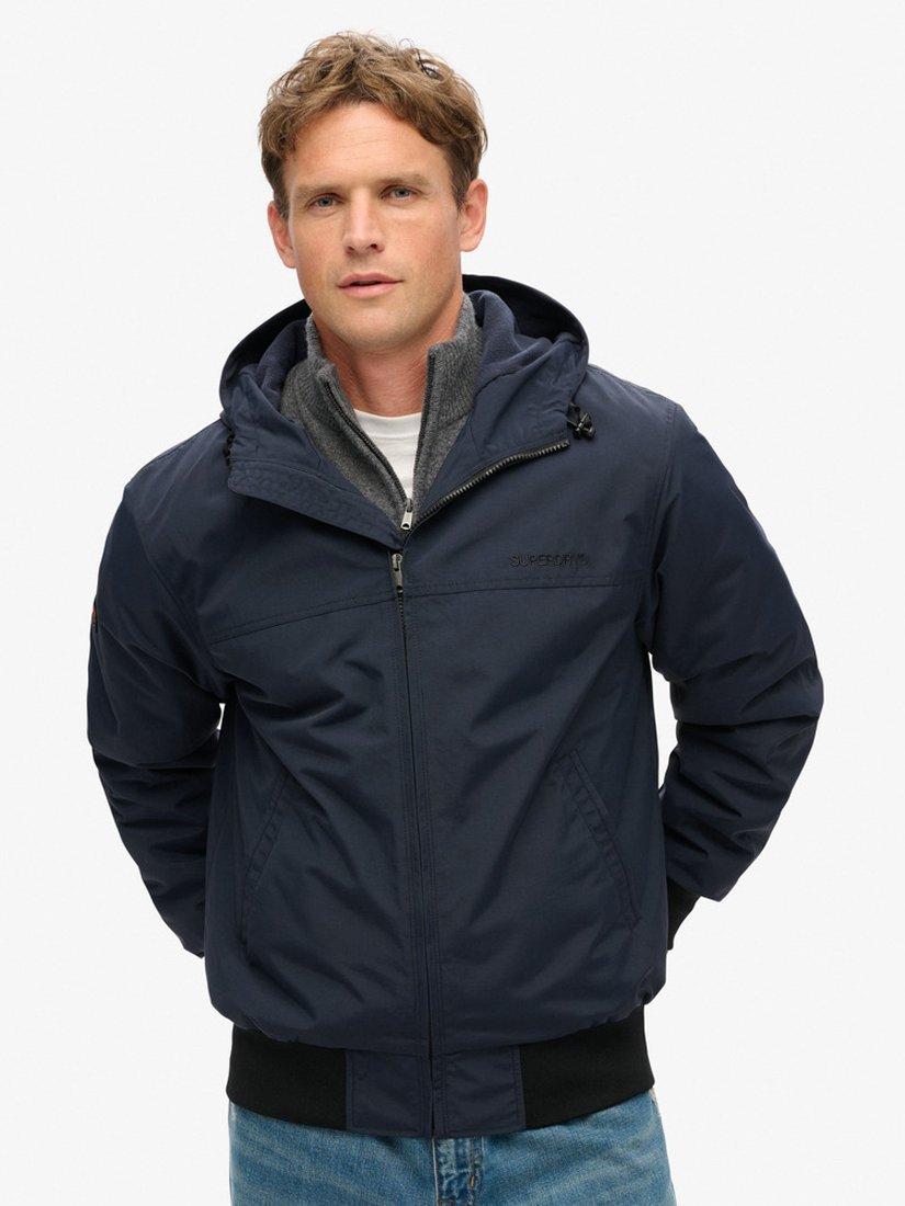 Product image 2 of 6, which shows Superdry Surplus Nylon Hooded Bomber Jacket, Eclipse Navy, S