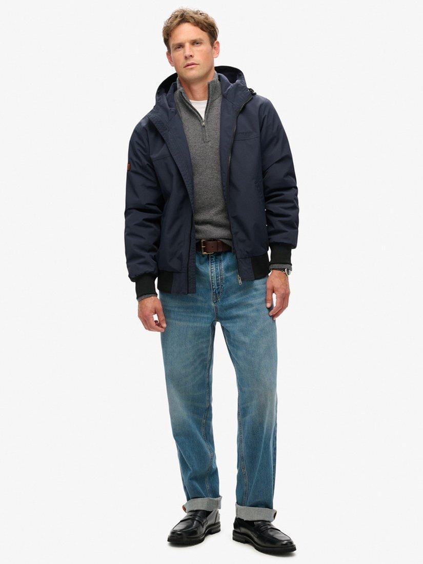 Product image 4 of 6, which shows Superdry Surplus Nylon Hooded Bomber Jacket, Eclipse Navy, S