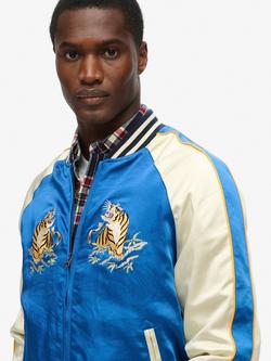 Superdry Sukajan Embroidered Bomber Jacket - view 2, Dodger Blue