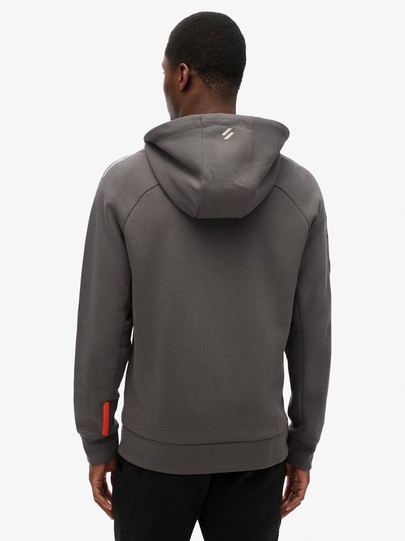 Superdry Sport Tech Logo Loose Zip Hoodie, Dark Slate Grey, XXXL