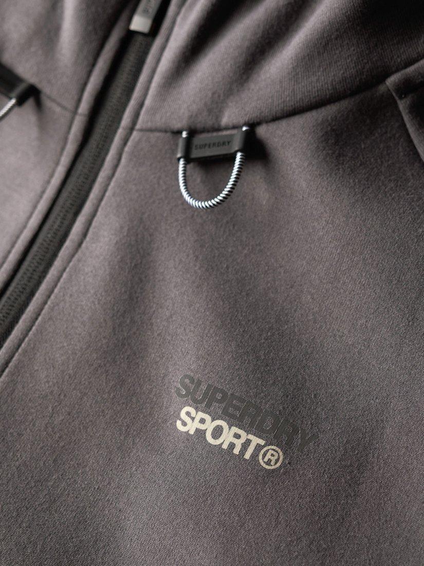 Superdry Sport Tech Logo Loose Zip Hoodie, Dark Slate Grey, XXXL