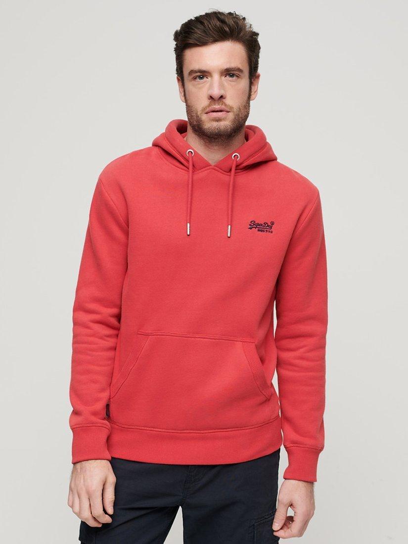 Superdry Essential Logo Hoodie, Cranberry Crush Red