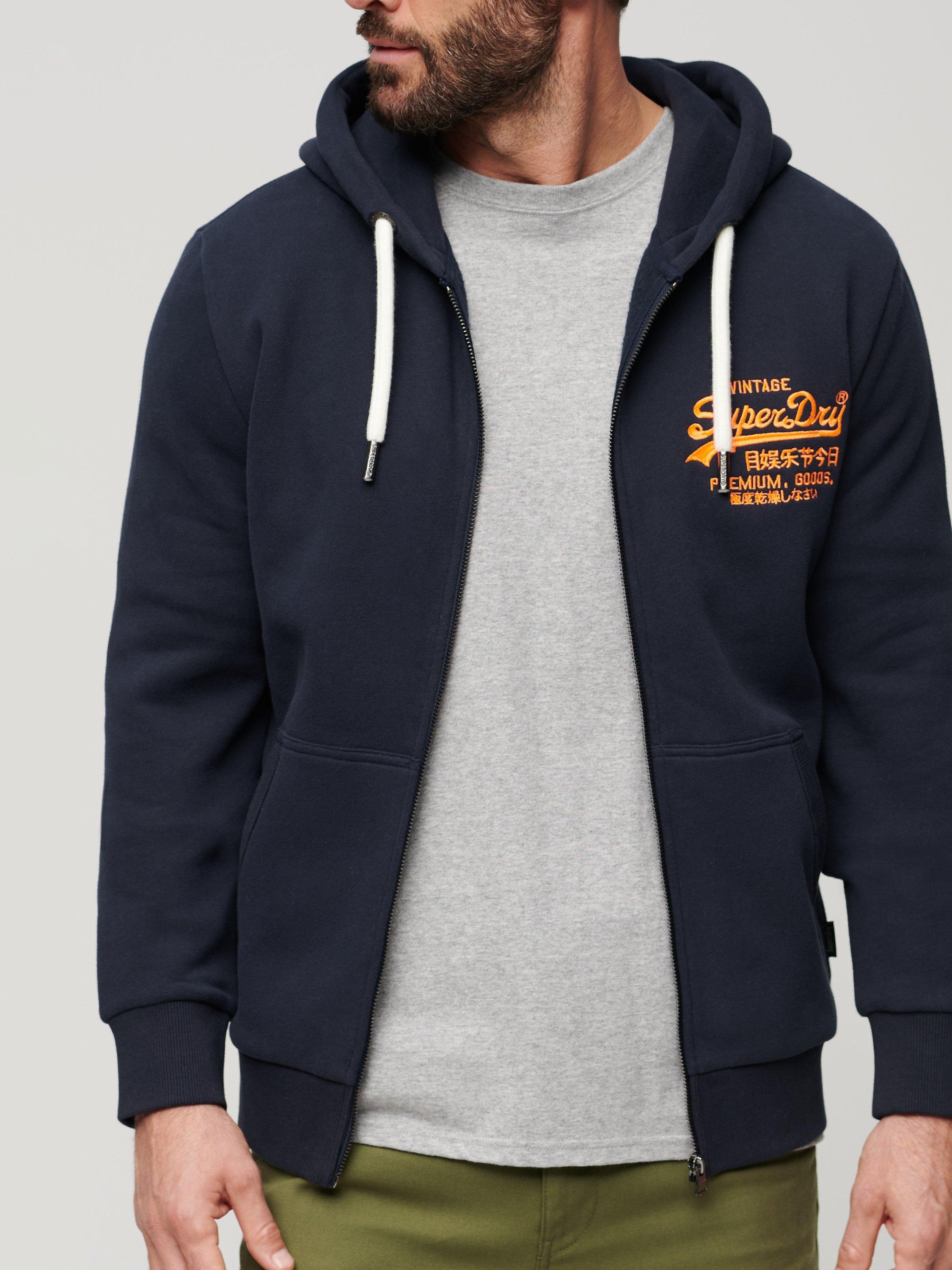 Product image 4 of 4, which shows Superdry Neon Vintage Logo Embroidered Hoodie, Eclipse Navy, XXL