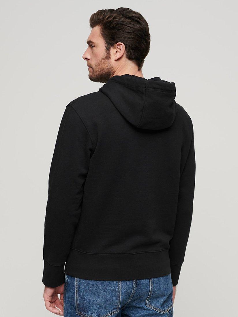 Superdry Micro Logo Graphic Loose Hoodie, Black, S