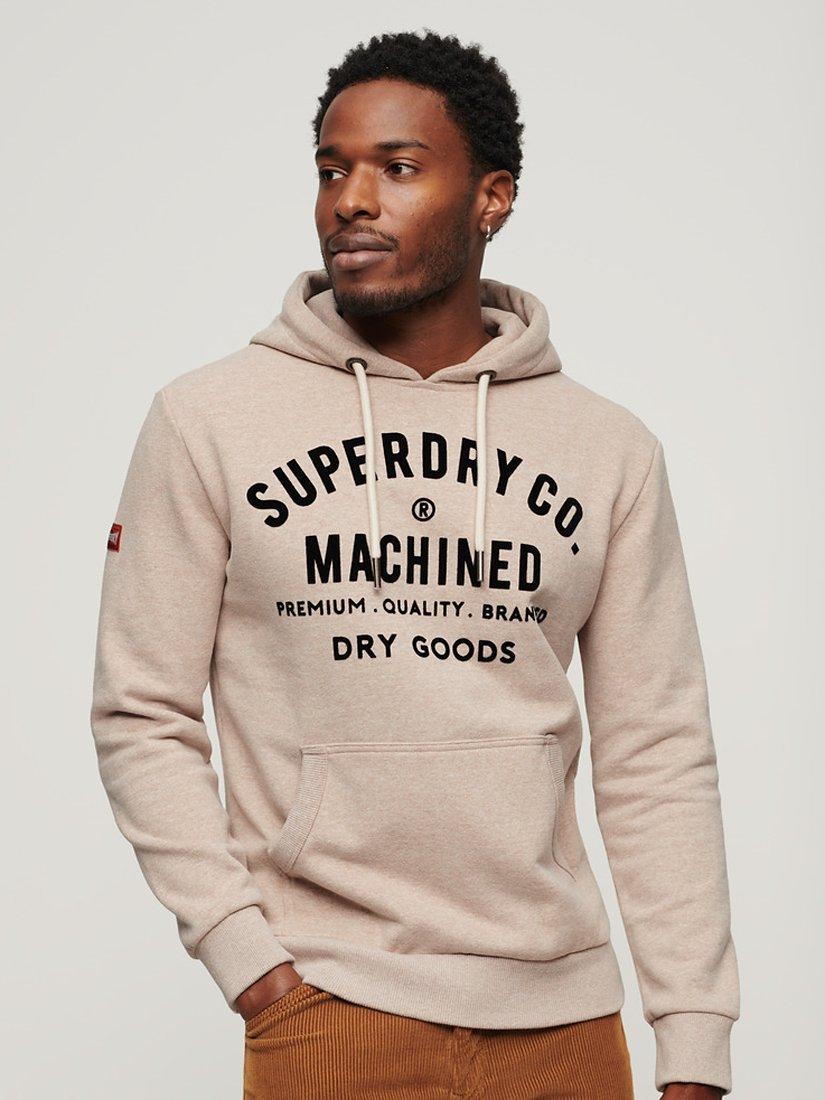 Superdry Workwear Flock Graphic Hoodie, Beige
