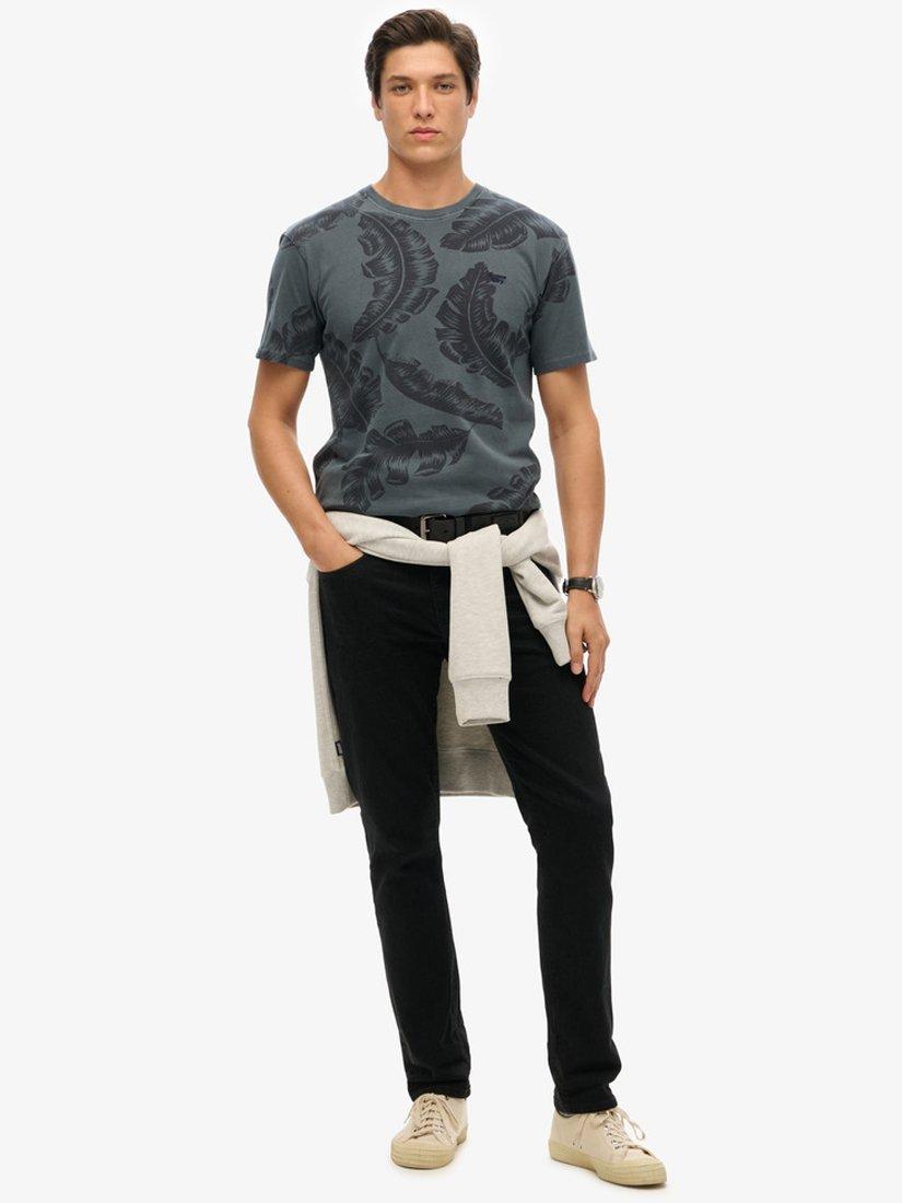 Product image 3 of 6, which shows Superdry Vintage Overdye Printed T-Shirt, Eclipse Navy, M