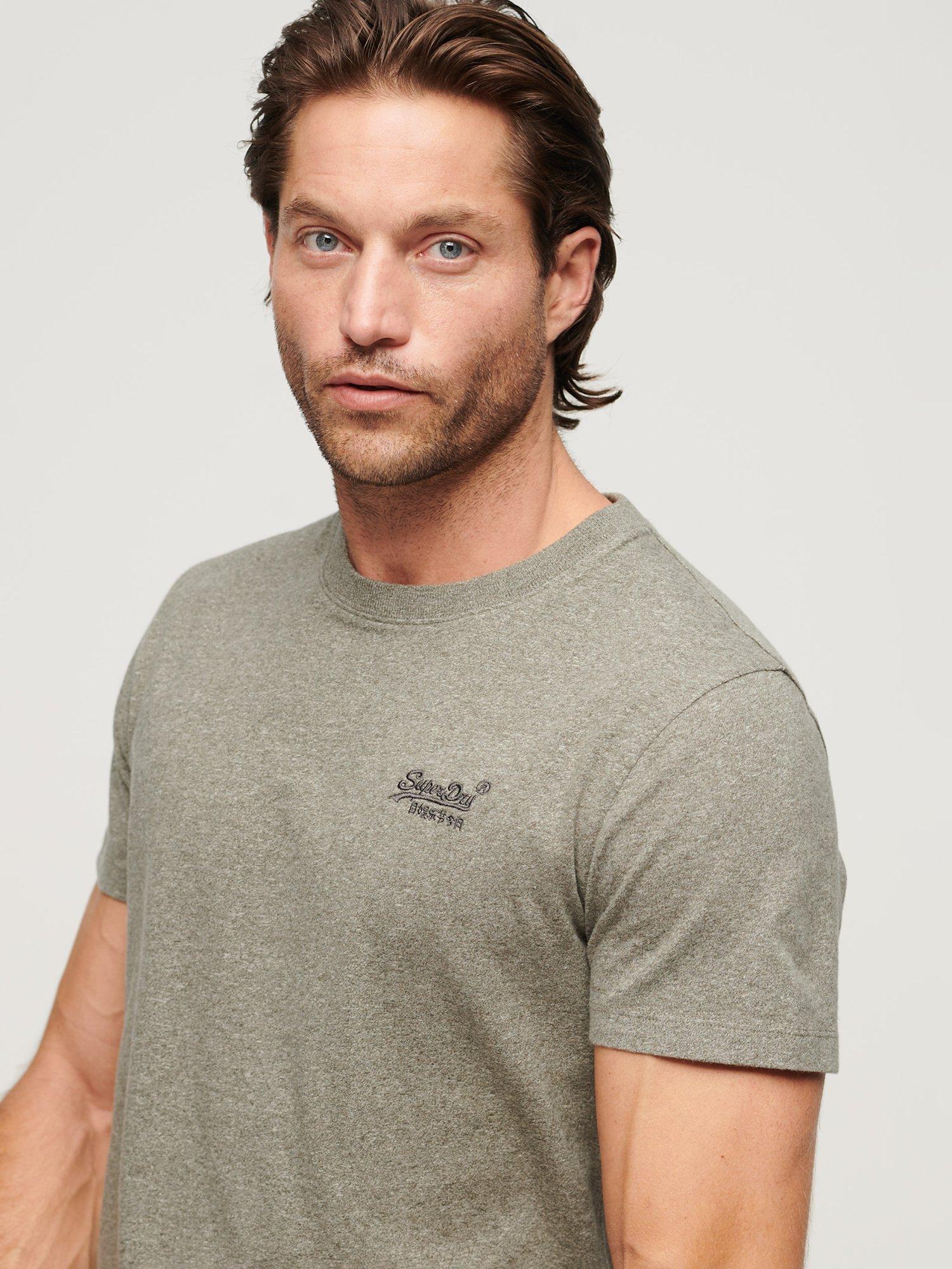 Product image 4 of 5, which shows Superdry Organic Cotton Essential Logo T-Shirt, Ash Olive Marl, S