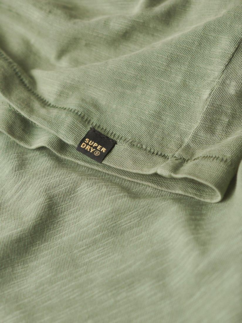 Product image 5 of 5, which shows Superdry Crew Neck Slub Short Sleeved T-Shirt, Sea Spray Green, S